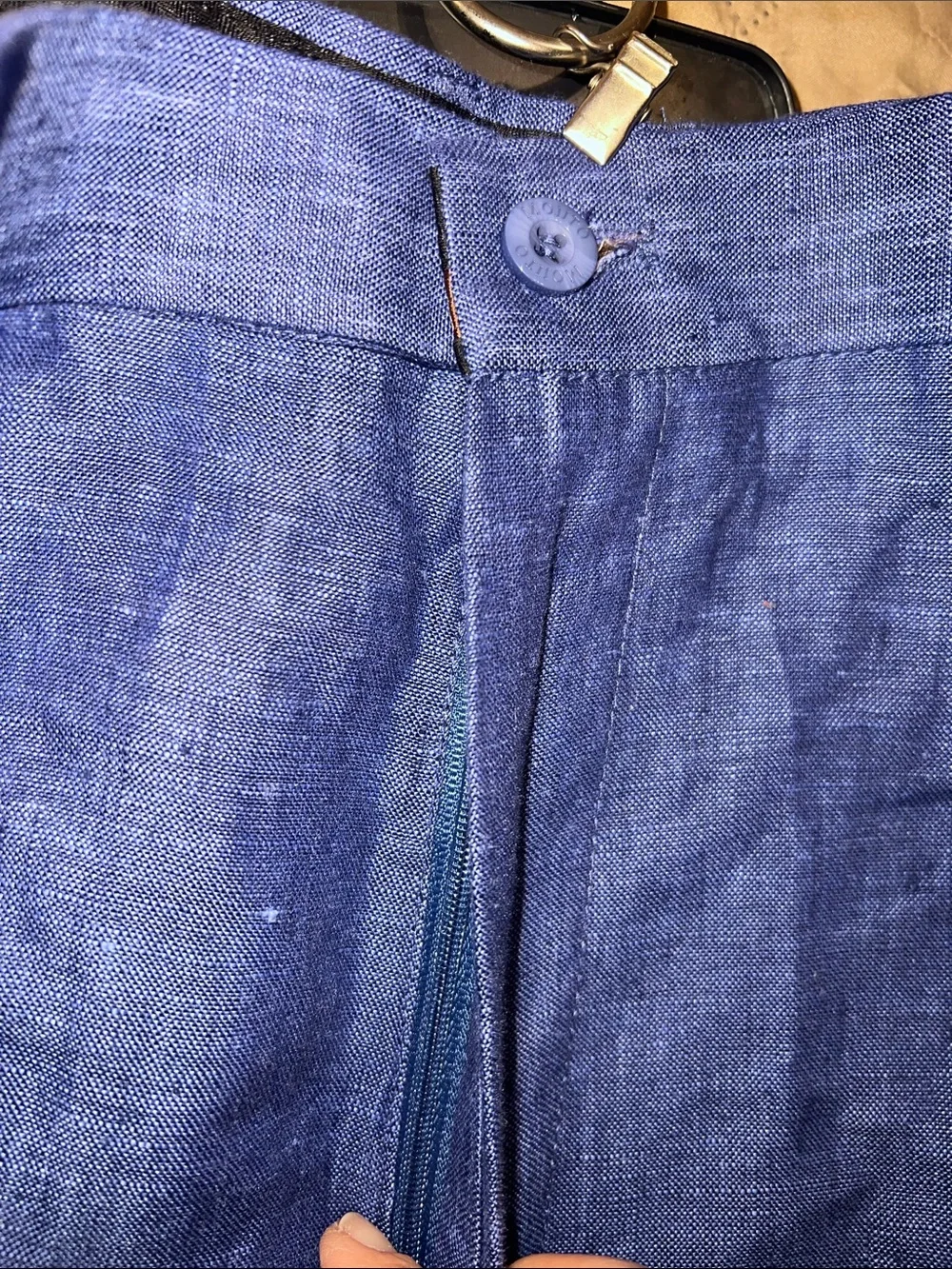 Mojito Collection blue linen-blend casual trouser pants